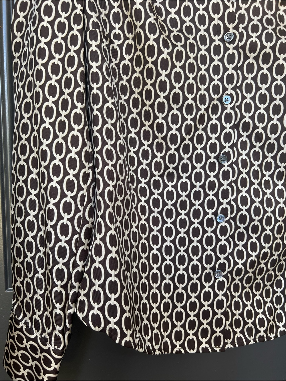 Ann Taylor Chain-Print Button-Front Blouse - Picture 4 of 6